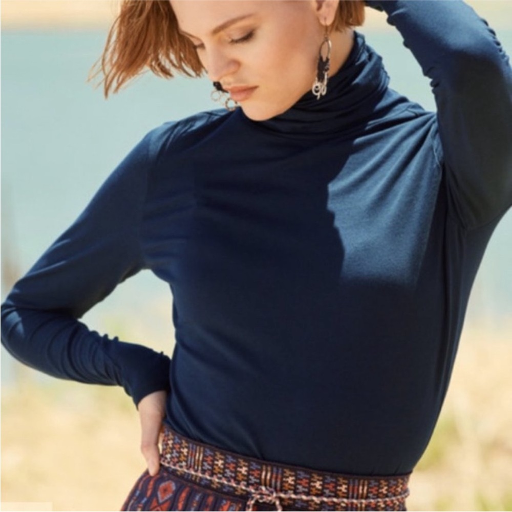 PERUVIAN CONNECTION Blue Turtleneck - image 1